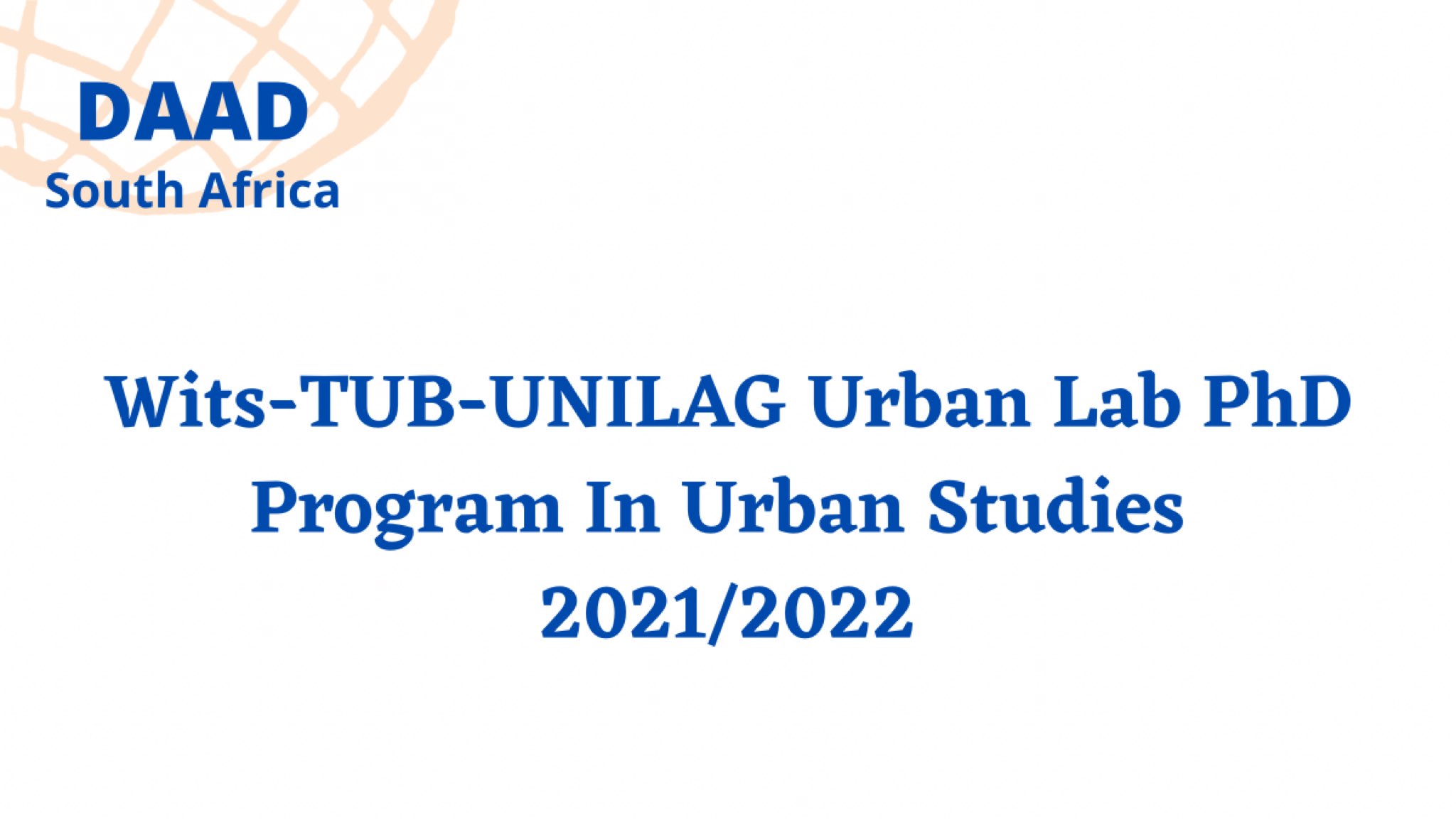 Wits-TUB-UNILAG Urban Lab PhD Program