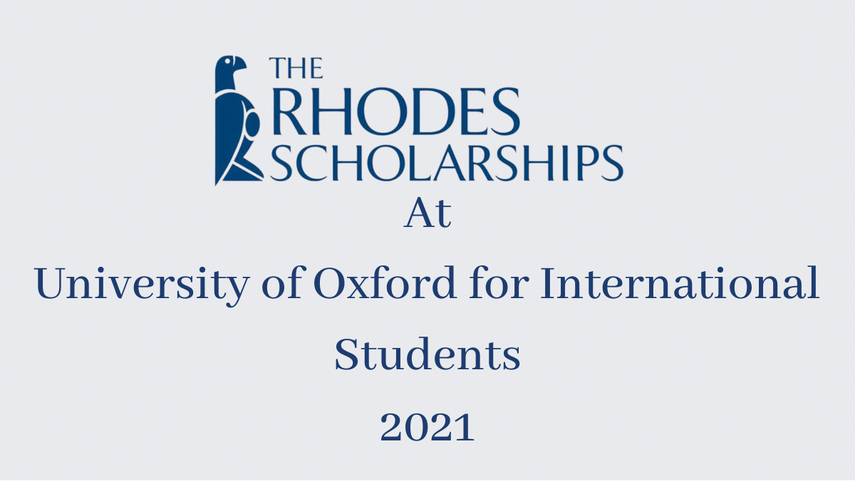 Oxford University Rhodes Scholarship 2021