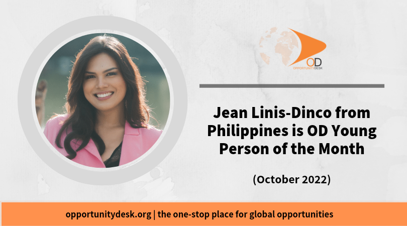 Jean Linis-Dinco from Phillipines is OD Young Person of The Month for October 2022.