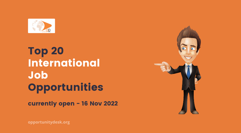 20 International Job Opportunities – November 16, 2022