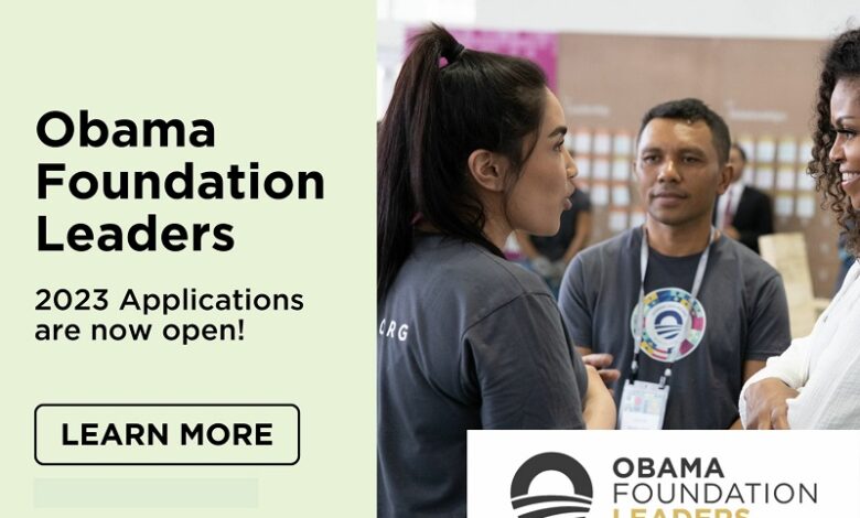 Apply for the Obama Foundation Leaders USA Programme 2023